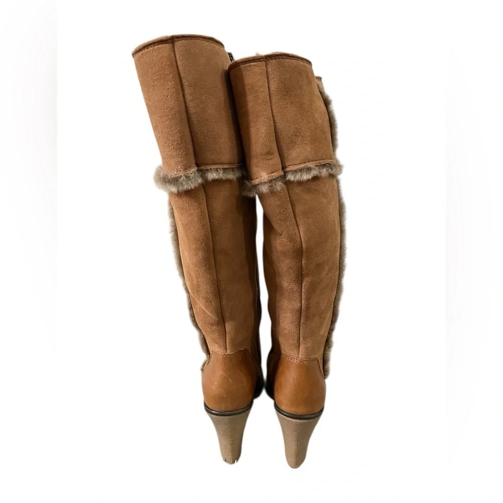 Johnston & Murphy Jamie Shearling Faux Fur Lined Knee High Heeled Winter Boots 7